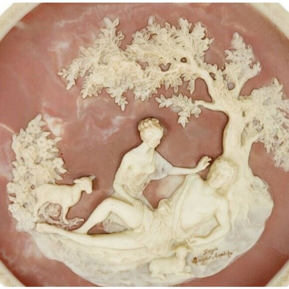 Vintage 1978 Solid Incolay Stone "A Thing of Beauty" 3D Decorative Plate - Picture 4 of 8